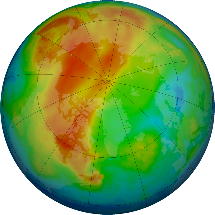 Arctic ozone map for 14 January 2002